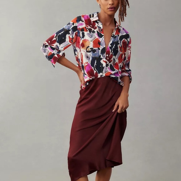 CLOTH & STONE By ANTHRO Printed Button Down Blouse - Picture 2 of 8